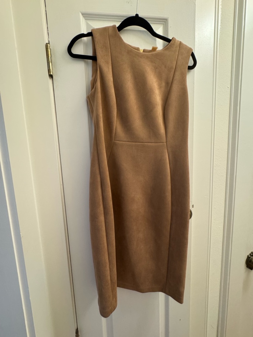 Calvin Klein Sleeveless Midi Dress in Camel Brown